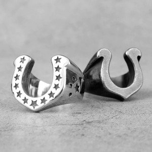 Bague Biker Fer à Cheval Porte-Bonheur
