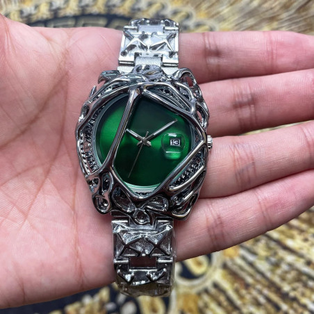 Vue Portée Montre Skull Alien Skeleton - Couleur vert