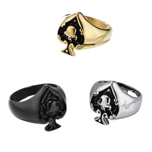Bague Tête de Mort "L'As de Pique de la Mort" - 3 couleurs au choix !