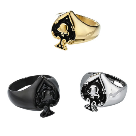 Bague Tête de Mort "L'As de Pique de la Mort" - 3 couleurs au choix !