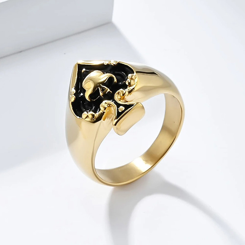 Avant Bague Tête de Mort "L'As de Pique de la Mort" Couleur Or