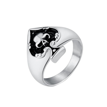 Bague Tête de Mort "L'As de Pique de la Mort" Couleur Argent