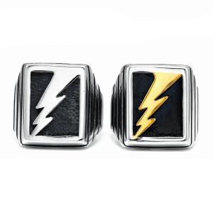 Avant Bague Chevalière Rock "High Voltage" - 2 couleurs au choix !