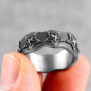 Avant Bague Rock Constellation d'Étoiles