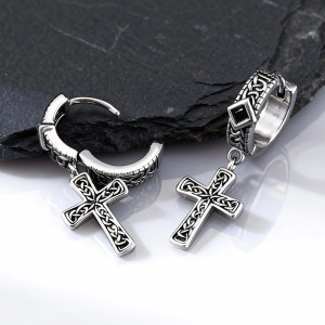 Boucles d’Oreille Viking "Croix Tressée des Anciens"