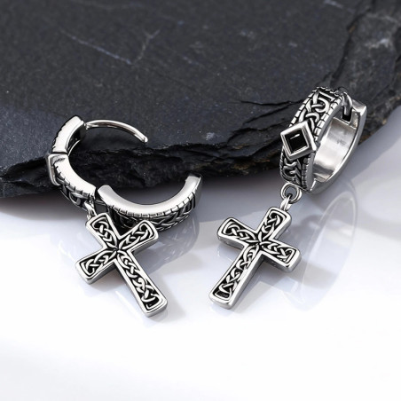 Boucles d’Oreille Viking "Croix Tressée des Anciens"