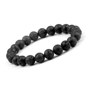 Taille perles du Bracelet Rock Pierre de Lave Énergie Tellurique