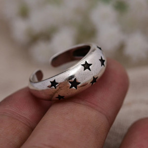 Bague Rock "Constellation Noire"