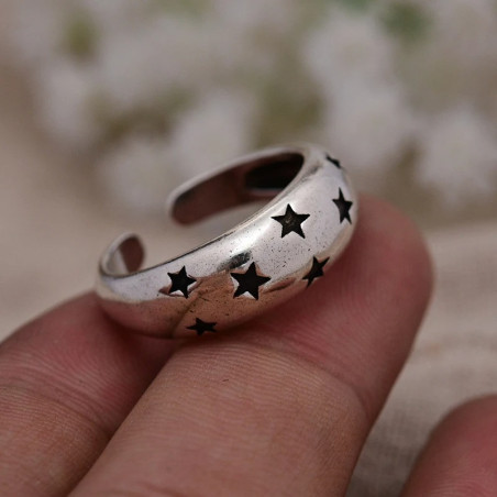 Bague Rock "Constellation Noire"