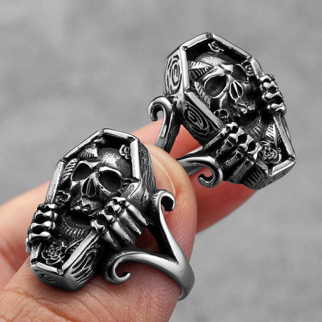 Bague Tête de Mort Gothique "Le Réveil de la Momie"