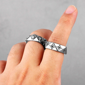 Vue portee Bague Rock ORION "3D Polaris"