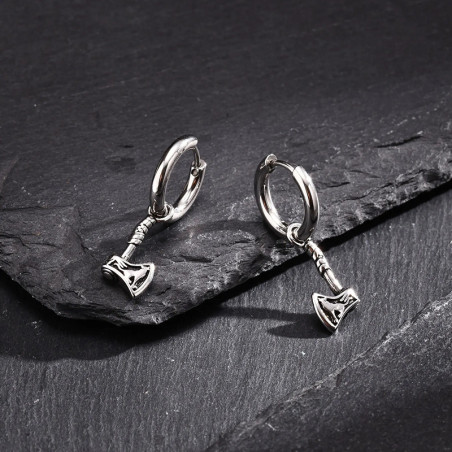 Avant Boucles d’Oreilles Viking "Hache des Dieux du Nord"