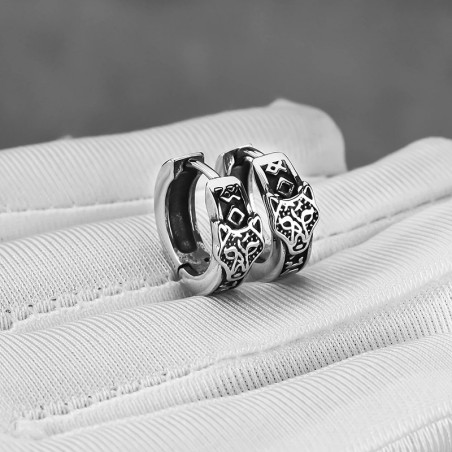 Avant Boucles d’Oreilles Viking - Runes du Serment Ancien
