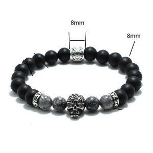 Dimensions Bracelet Tête de Mort - Crâne de Veille Silencieuse