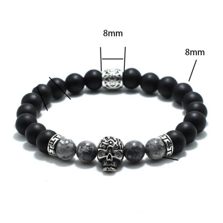 Dimensions Bracelet Tête de Mort - Crâne de Veille Silencieuse