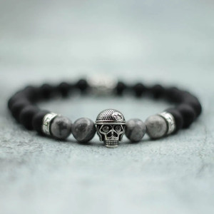 Bracelet Tête de Mort - Crâne du Veilleur Casqué