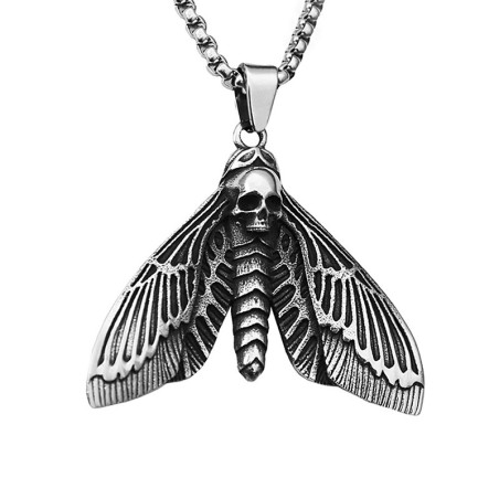 Collier Goth Rock Papillon "Le Silence" Modele 1