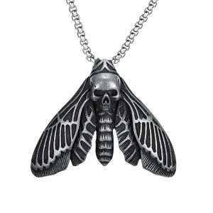 Collier Goth Rock Papillon "Le Silence" Modele 2