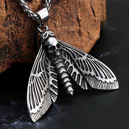 Avant Collier Goth Rock Papillon "Le Silence"