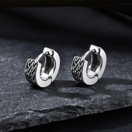 Avant Boucles d’Oreilles Viking - Tresse de Midgard