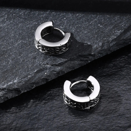 Vue de Face Boucles d’Oreilles Viking - Tresse de Midgard