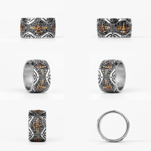 Details Bague Rock Anneau "PERSIA" (L'Aigle de la Foi)