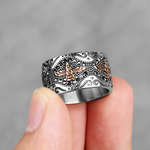 Avant Bague Rock Anneau "PERSIA" (L'Aigle de la Foi)