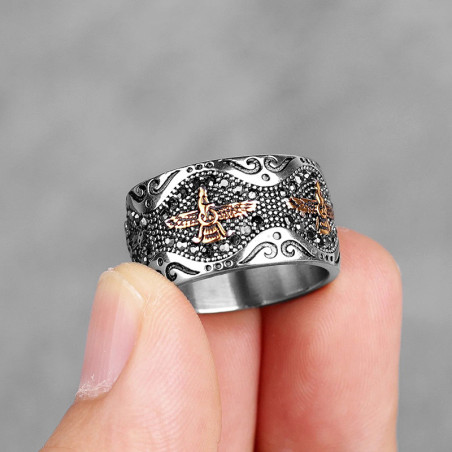 Avant Bague Rock Anneau "PERSIA" (L'Aigle de la Foi)
