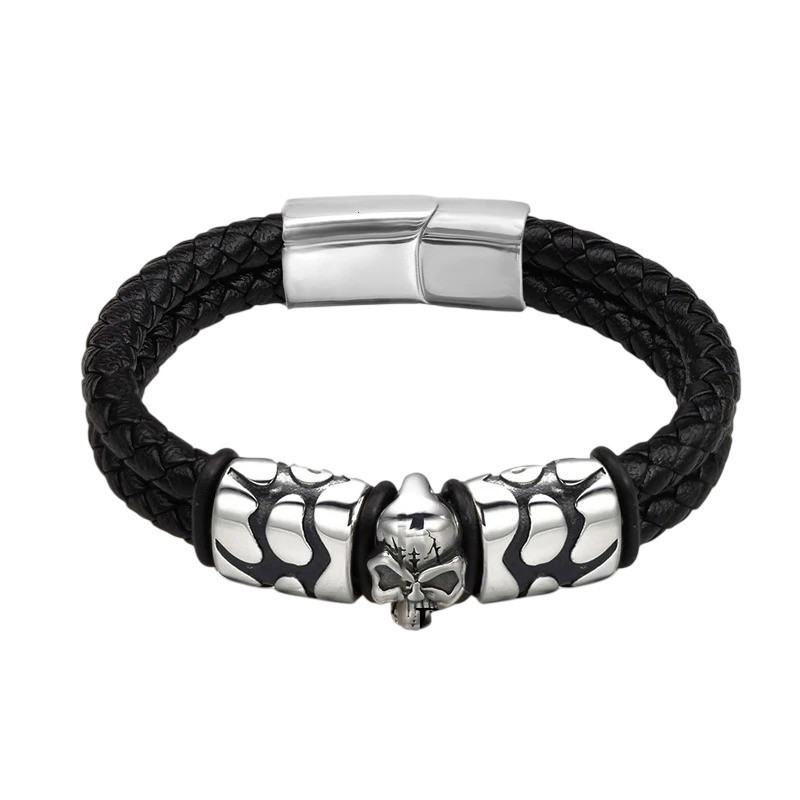 Bracelet Tête de Mort "Crâne de la Forge" Couleur Noir