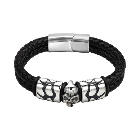 Bracelet Tête de Mort "Crâne de la Forge" Couleur Noir