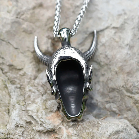 Vue Arrierre Collier Le Démon Japonais Masque Oni "Le Hannya"