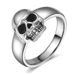 Détails de la Bague Tête de Mort Fiançailles en Argent