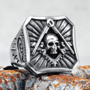 Bague Maçonnique Chevalière THE ARCHITECT ou L'Équerre pour la Droiture