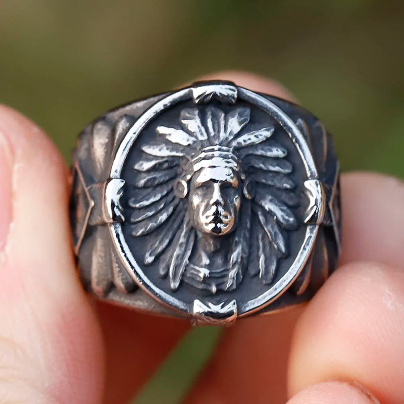 Bague Indiens Chevalière "APACHE -  L'Esprit des Plaines"