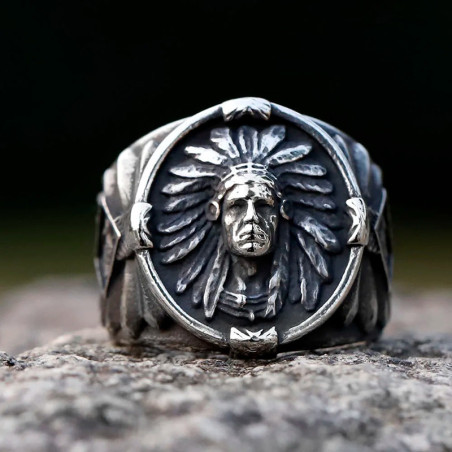 Avant Bague Indiens Chevalière "APACHE -  L'Esprit des Plaines"