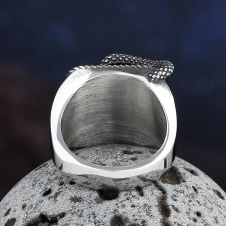 Vue Arrierre Bague Chevalière Serpent "DRACO" - Le Charme Hypnotique