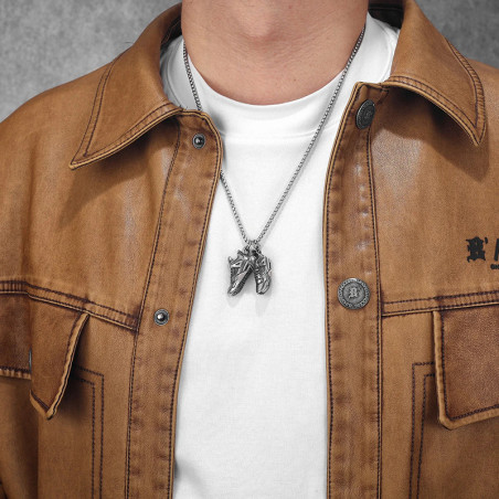 Vue Portee Collier Trash Metal Basket "Le Pogo"