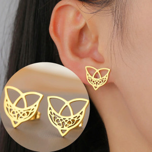 Vue Portee Boucles d’Oreilles Viking - Cercle d’Odin au Valknut Sacré