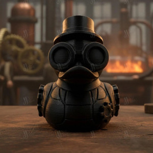Avant Canard de Bain Tête de Mort "Le Canard Mechanic Steampunk"