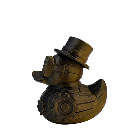 Vue de Cote Canard de Bain Tête de Mort "Le Canard Mechanic Steampunk"