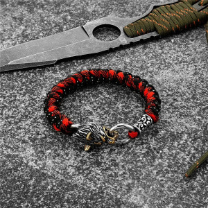 Magnifique Bracelet Viking Loup Croc du Prédateur