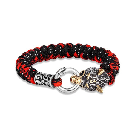 détails du Bracelet Viking Loup Croc du Prédateur