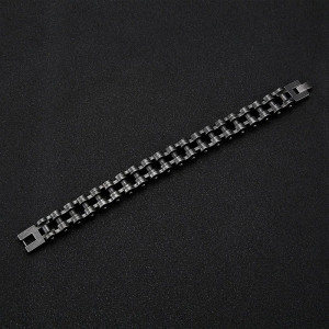 vue de face Bracelet Moto Biker - Chaîne d’Acier Brut