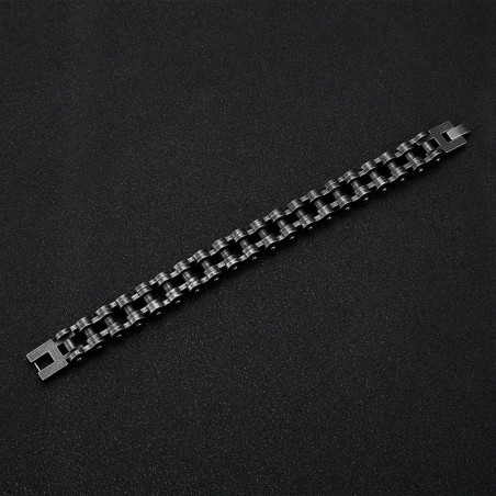vue de face Bracelet Moto Biker - Chaîne d’Acier Brut