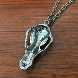 vue Arrierre Collier Crâne Goth Rock "Le Raven"