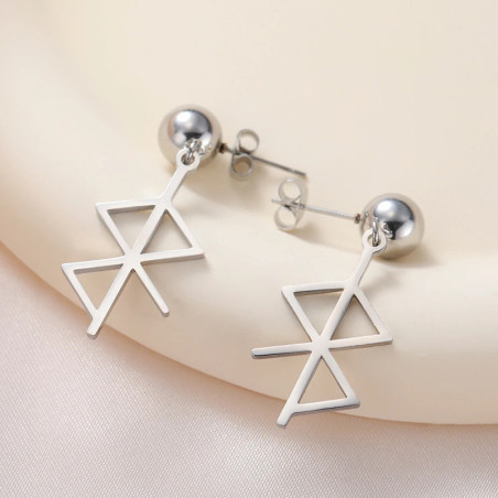 Boucles d’Oreilles Viking "Rune de l’Éveil" Couleur Argent
