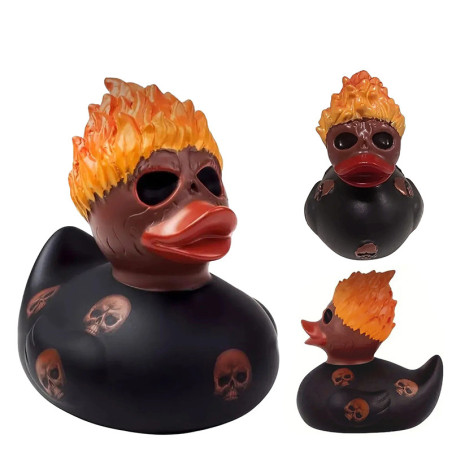 Details Canard de Bain Tête de Mort "Canard Ghost Rider Infernal"