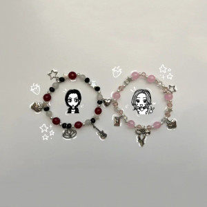 Bracelet Perles Goth Kawaii "Cute Chaos" - 2 couleurs au choix