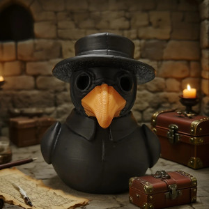 Canard de Bain Tête de Mort "Canard Médecin de Peste"