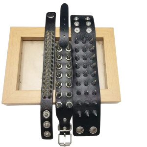 Bracelets Spikes en Cuir Noir - 3 modèles au choix !